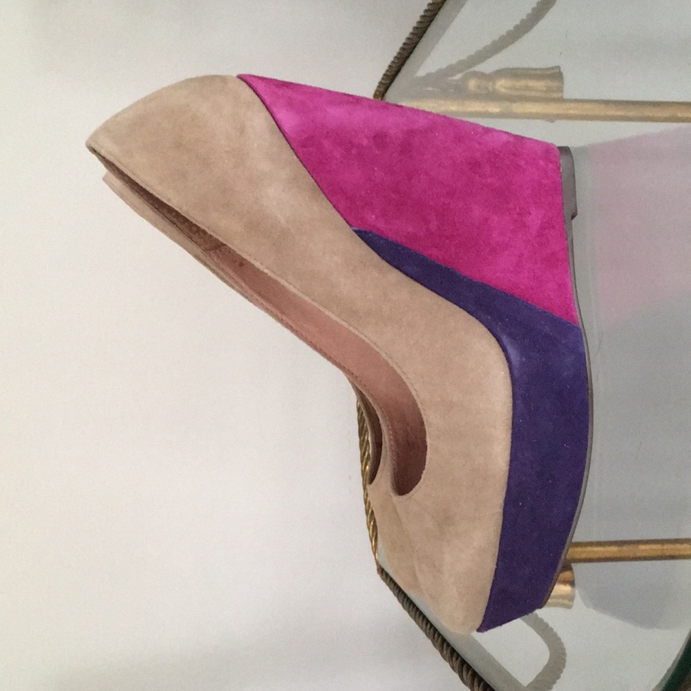 Suede platform wedges
